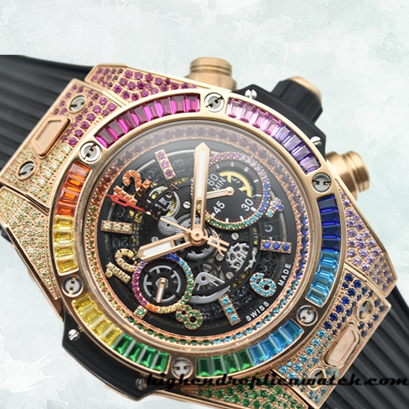 High End Replica Hublot Big Bang 44mm 411.OX.9910.LR.0999-001 Men Rubber Band - Image 3