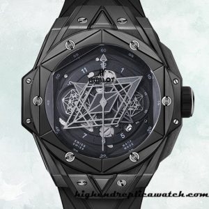 High End Replica Hublot Big Bang 44mm Men 418.CX.1107.RX.MXM22 Rubber Band Black-tone