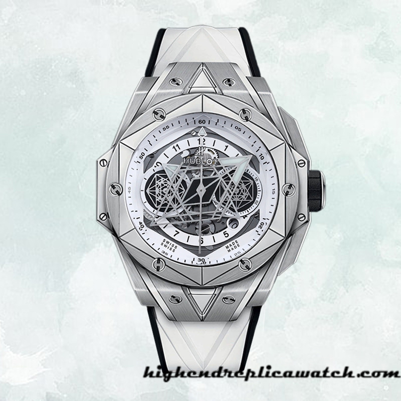 High End Replica Hublot Big Bang 44mm 418.NX.2001.RX.MXM20 Men Silver-tone Rubber Band - Image 2
