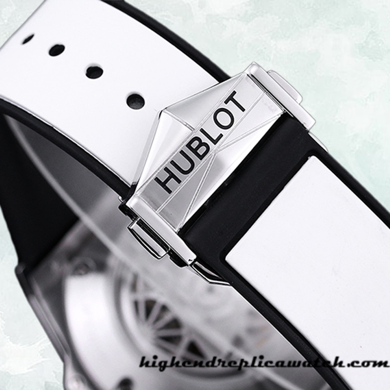 High End Replica Hublot Big Bang 44mm 418.NX.2001.RX.MXM20 Men Silver-tone Rubber Band - Image 4
