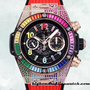 High End Replica Hublot Big Bang Men 44mm 421.OX.1118.LR.0999-002 Black Skeleton Dial