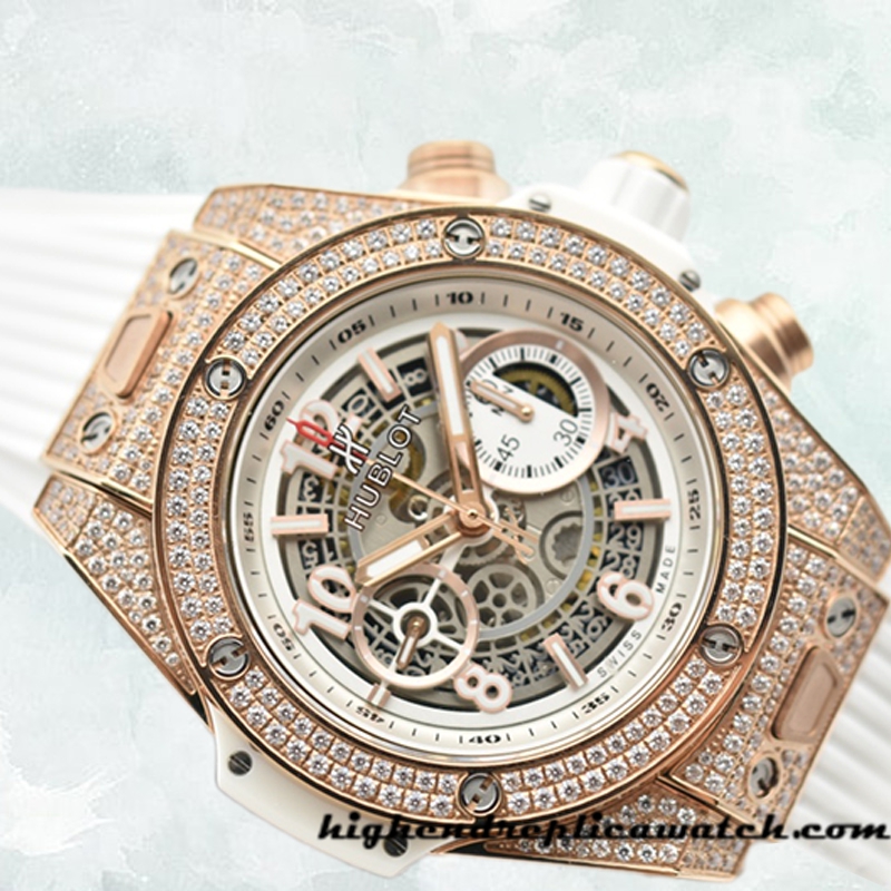 High End Replica Hublot Big Bang 441.OE.2010.RW.1704 44mm Men White Dial Diamonds - Image 3
