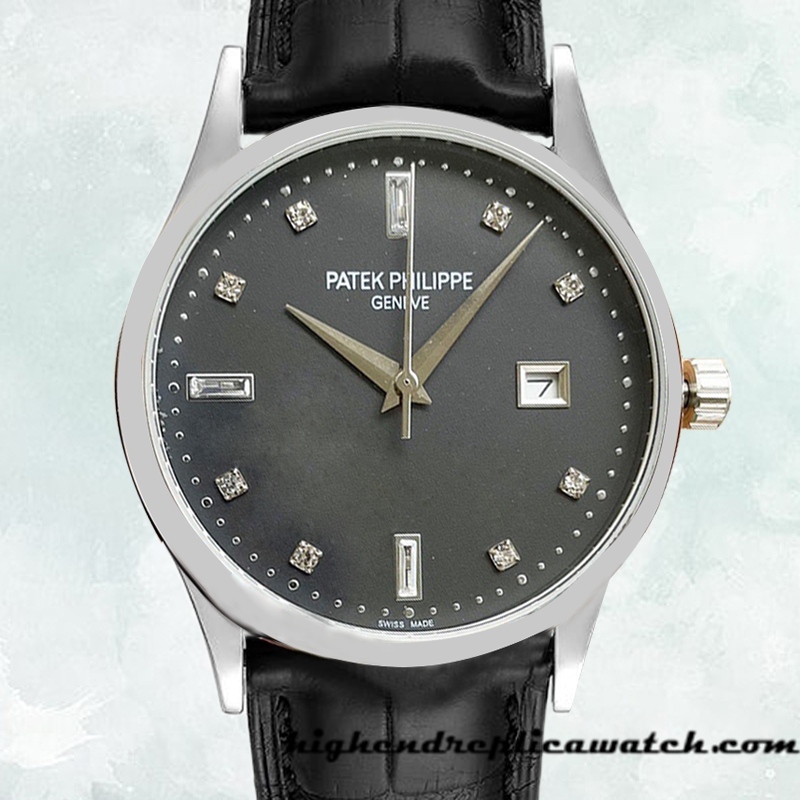 High End Replica Patek Philippe Calatrava 40mm Men's 5297G-001 Leather Strap Automatic