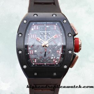 High End Replica Richard Mille RM011 RM011-001 Men Around 50*40mm Rubber Band