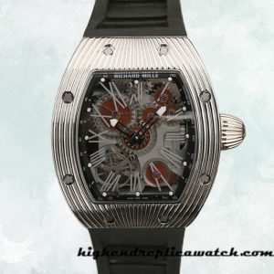 High End Replica Richard Mille RM018 Around 48*39mm Men RM018-001 Rubber Band Silver-tone