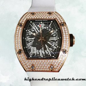High End Replica Richard Mille RM023 Around 50*42mm RM023-001 Men Diamond Bezel Transparent Dial