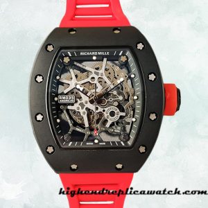 High End Replica Richard Mille RM35 Men RM35-012 Around 48*40mm Rubber Band Black-tone