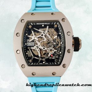 High End Replica Richard Mille RM35 RM35-017 Men Around 48*40mm Skeleton Dial Rubber Band