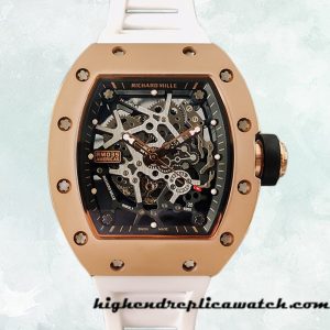 High End Replica Richard Mille RM35 RM35-021 Men Around 48*40mm Rose Gold-tone