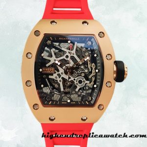 High End Replica Richard Mille RM35 Around 48*40mm Men RM35-023 Skeleton Dial Rose Gold-tone
