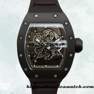 High End Replica Richard Mille RM055 Men RM055-002 Around 49*42mm Mechanical Black