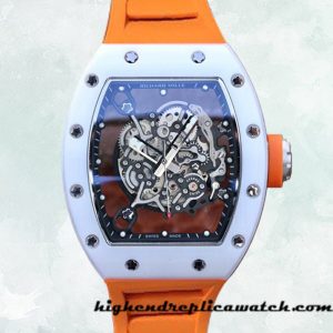 High End Replica Richard Mille RM055 Men RM055-004 Around 49*42mm Rubber Band Mechanical