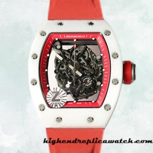 High End Replica Richard Mille RM055 Around 50*43mm Men RM055-009 Ceramics Bezel Transparent Dial
