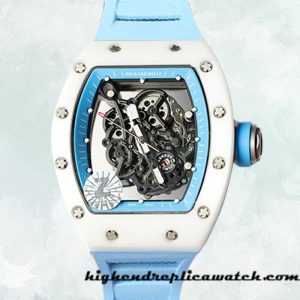 High End Replica Richard Mille RM055 Around 50*43mm RM055-010 Men Transparent Dial Ceramics Bezel