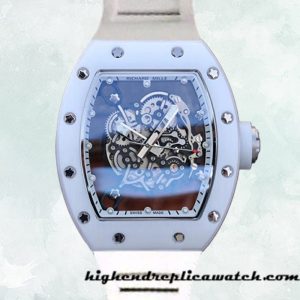 High End Replica Richard Mille RM055 RM055-014 Around 50*43mm Men Transparent Dial Ceramics Bezel