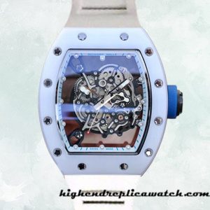 High End Replica Richard Mille RM055 Around 50*43mm Men RM055-016 Ceramics Bezel White
