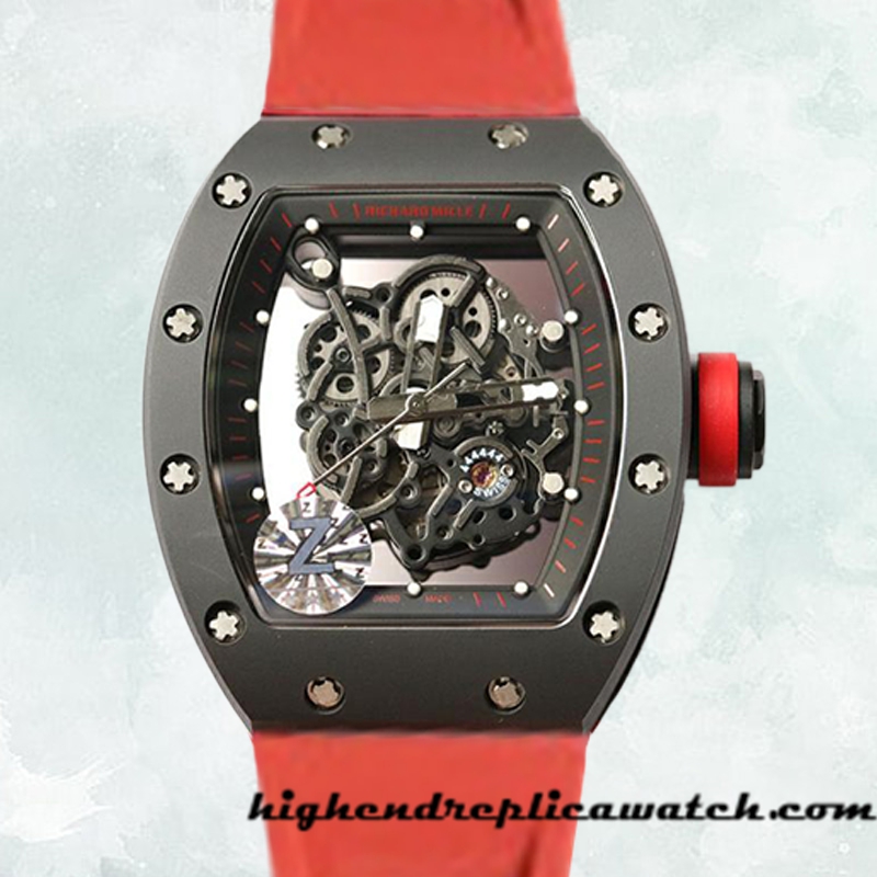 High End Replica Richard Mille RM055 Men RM055-020 Around 50*43mm Black Mechanical