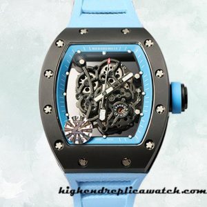 High End Replica Richard Mille RM055 RM055-021 Men Around 50*43mm Rubber Band Mechanical