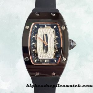 High End Replica Richard Mille RM07-01 Ladies RM07-01-006 Around 31*45mm Black With Diamonds Dial