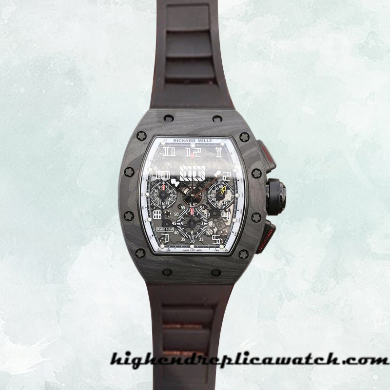 High End Replica Richard Mille RM011 Around 50*42mm Men RM011-011 Titanium Rubber Band - Image 2
