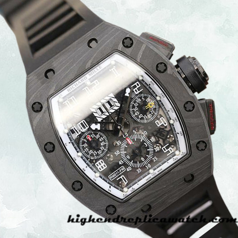 High End Replica Richard Mille RM011 Around 50*42mm Men RM011-011 Titanium Rubber Band - Image 3