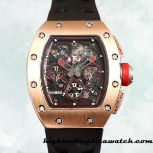 High End Replica Richard Mille RM011 RM011-018 Around 50*42mm Men Transparent Dial Automatic