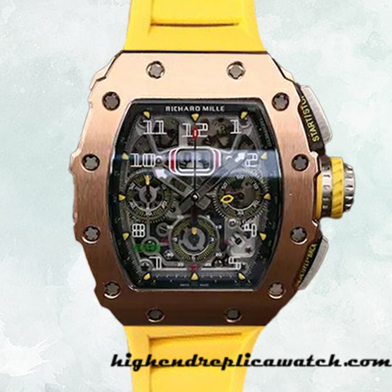 High End Replica Richard Mille RM11-03 Men RM11-03-001 Around 50*40mm Rubber Band