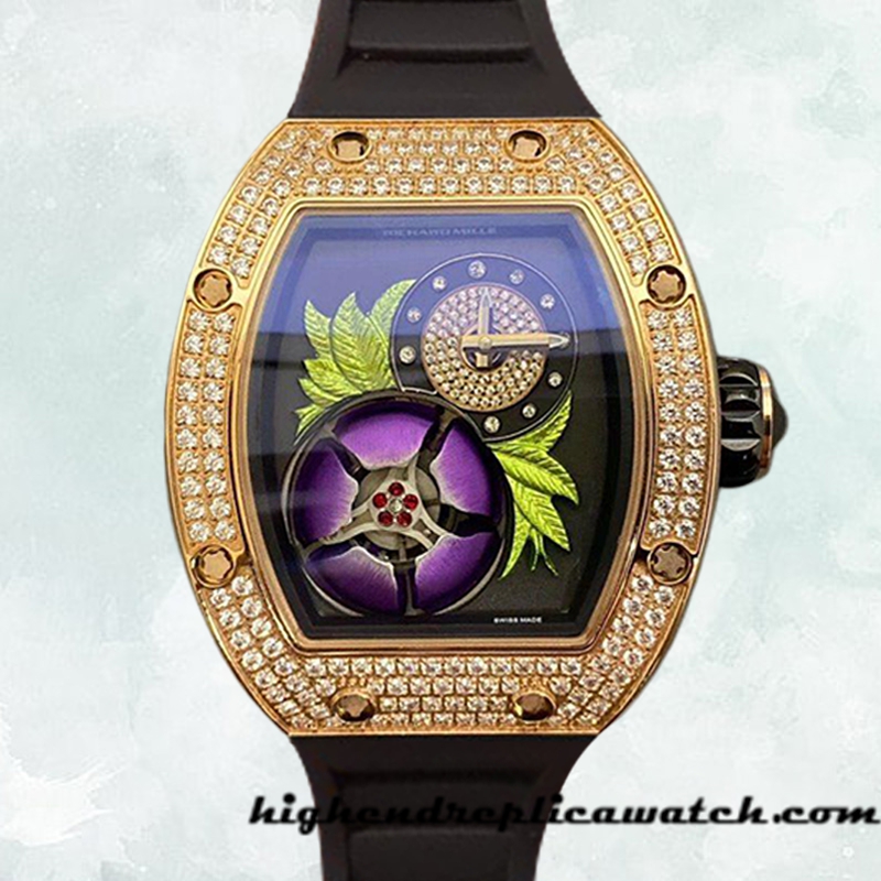 High End Replica Richard Mille RM19-02 Around 50*42mm RM19-02-001 Men Rubber Band Hand Wind
