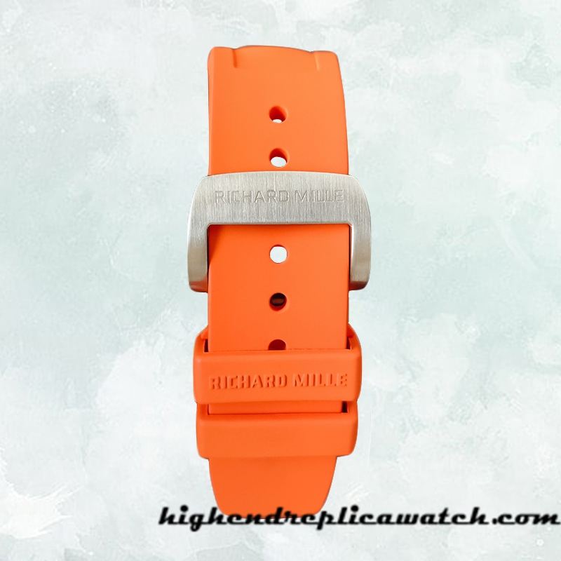 High End Replica Richard Mille RM27-04 RM27-04-009 Around 38*48mm Men Silver-tone Rubber Band - Image 4