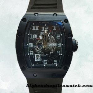 High End Replica Richard Mille RM030 Men Around 50*42mm RM030-001 Transparent Dial Rubber Band