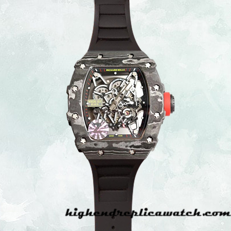 High End Replica Richard Mille RM35-02 Men Around 50*42mm RM35-02-002 Transparent Dial Slate Grey - Image 2