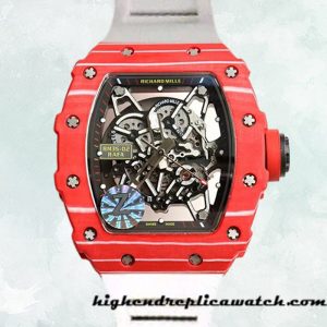 High End Replica Richard Mille RM35-02 Around 50*42mm Men RM35-02-012 Rubber Band Ceramics Bezel