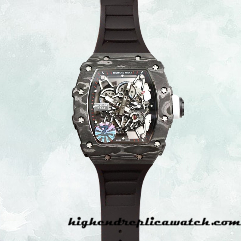High End Replica Richard Mille RM35-02 Around 50*42mm RM35-02-015 Men Transparent Dial - Image 2