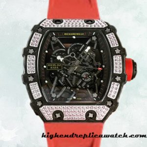 High End Replica Richard Mille RM35-02 Around 50*42mm RM35-02-019 Men Rubber Band Black