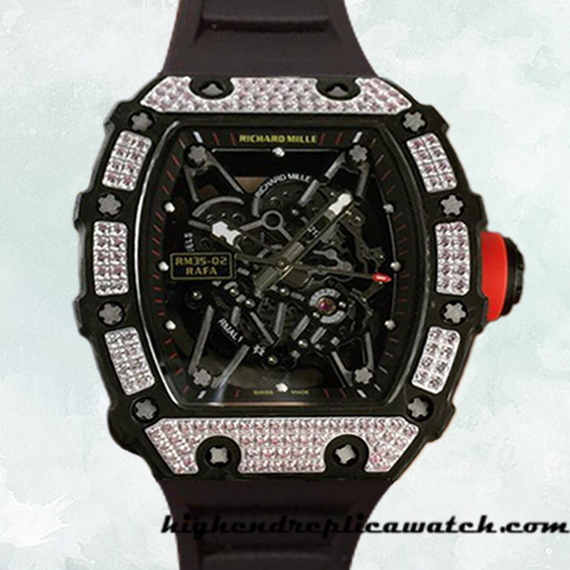 High End Replica Richard Mille RM35-02 Around 50*42mm Men RM35-02-020 Transparent Dial