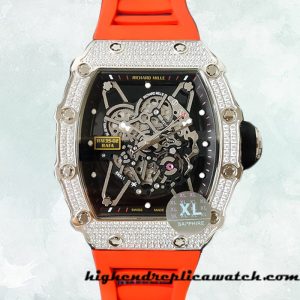 High End Replica Richard Mille RM35-02 RM35-02-025 Men Around 45mm Mechanical Transparent Dial