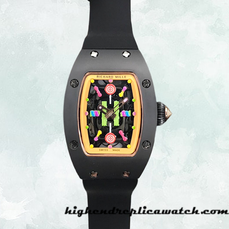 High End Replica Richard Mille RM37-01 RM37-01-001 Ladies Around 31*45mm Rubber Band Candy Dial - Image 2