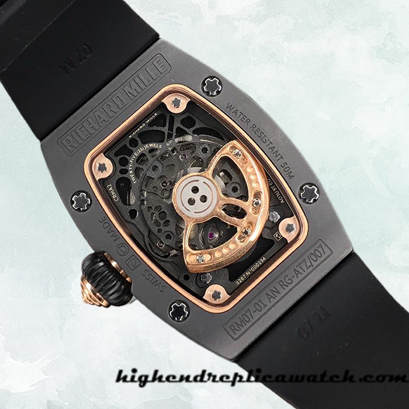 High End Replica Richard Mille RM37-01 RM37-01-001 Ladies Around 31*45mm Rubber Band Candy Dial - Image 4