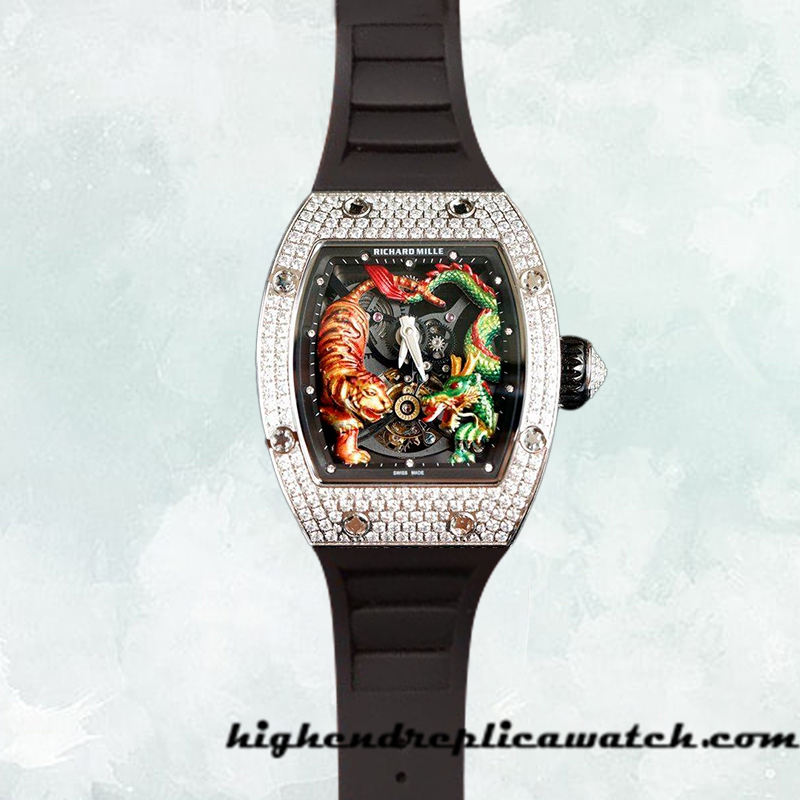 High End Replica Richard Mille RM51-01 RM51-01-002 Ladies Around 48*40mm Diamond Bezel Silver - Image 2