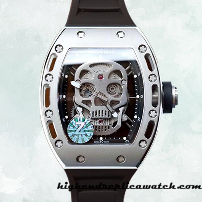 High End Replica Richard Mille RM52-01 RM52-01-003 Men Around 50*43mm Rubber Band