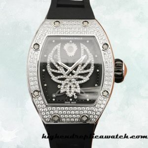High End Replica Richard Mille RM019 Men Around 45*38mm RMSpider-001 Black With Diamonds Dial