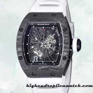 High End Replica Richard Mille RM 010 RM 010-011 50*42mm Men Rubber Band Carbon Fiber