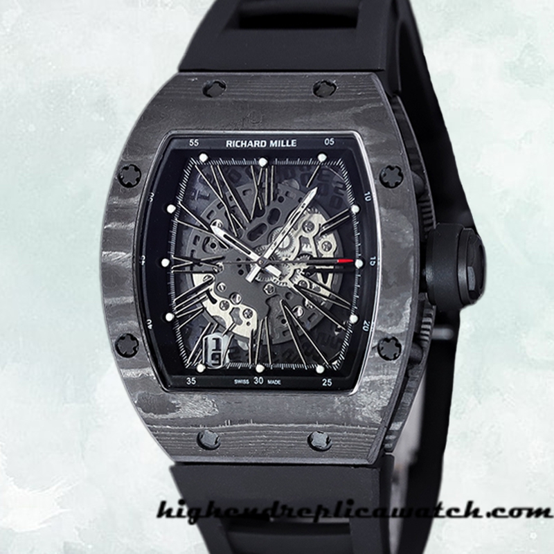 High End Replica Richard Mille RM 010 RM 010-013 Men 50*42mm Carbon Fiber