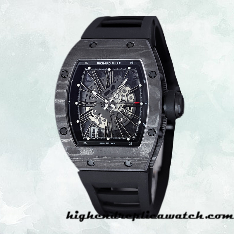 High End Replica Richard Mille RM 010 RM 010-013 Men 50*42mm Carbon Fiber - Image 2
