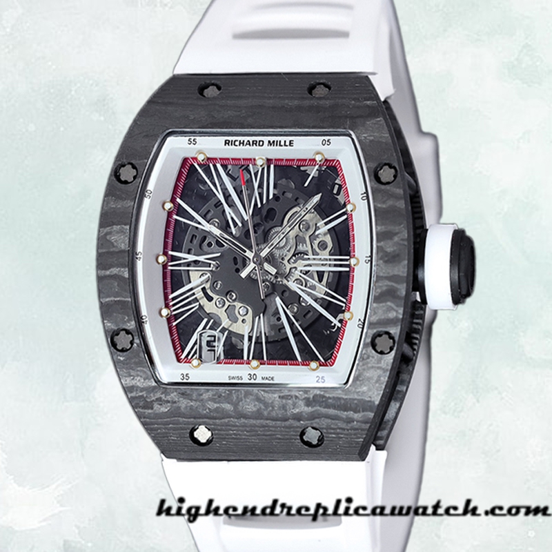 High End Replica Richard Mille RM 010 RM 010-015 50*42mm Men Transparent Dial