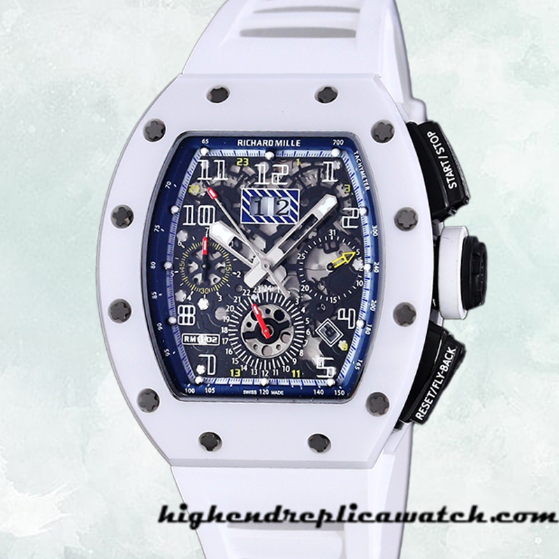 High End Replica Richard Mille RM 011 RM 011-028 50*40mm Men Rubber Band