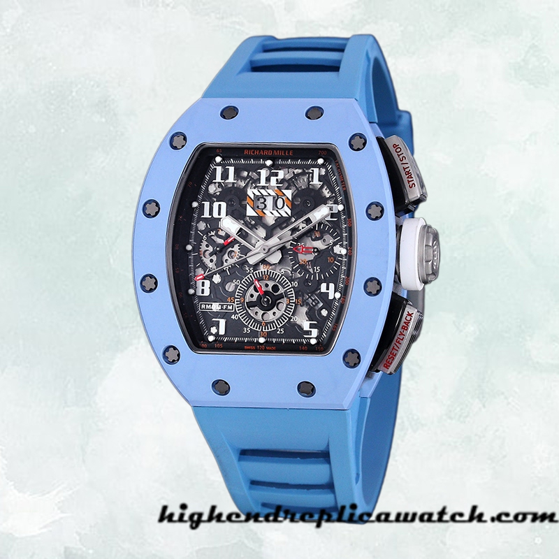High End Replica Richard Mille RM 011 50*40mm Men RM 011-029 Blue Automatic - Image 2