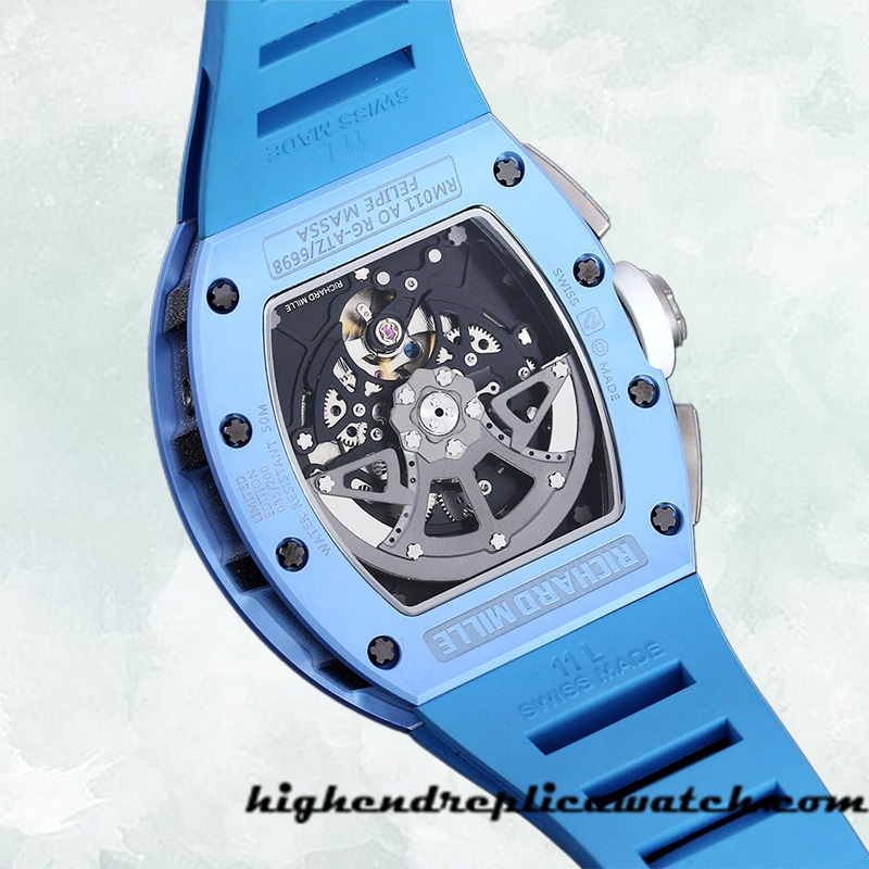 High End Replica Richard Mille RM 011 50*40mm Men RM 011-029 Blue Automatic - Image 4