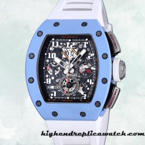 High End Replica Richard Mille RM 011 Men RM 011-030 50*40mm Blue Rubber Band
