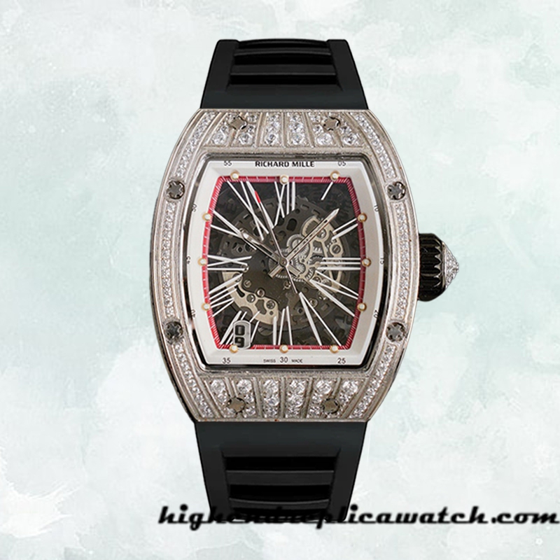 High End Replica Richard Mille RM023 RM023 Men Around 50*40mm Diamond Rubber Band - Image 2